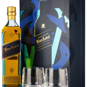 Johnnie walker blue label | gift pack + 2 glasses